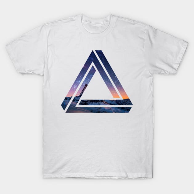 Night Sky - Deep Space Triangels T-Shirt by BronsonGrubeDesigns